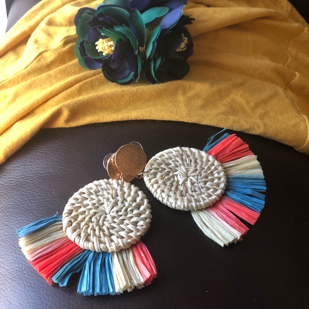 Raffia Fringe Earrings